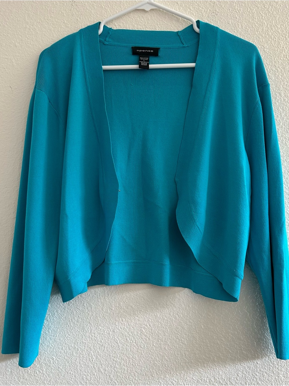 Spense Teal Open-Front Women's Cropped Cardigan